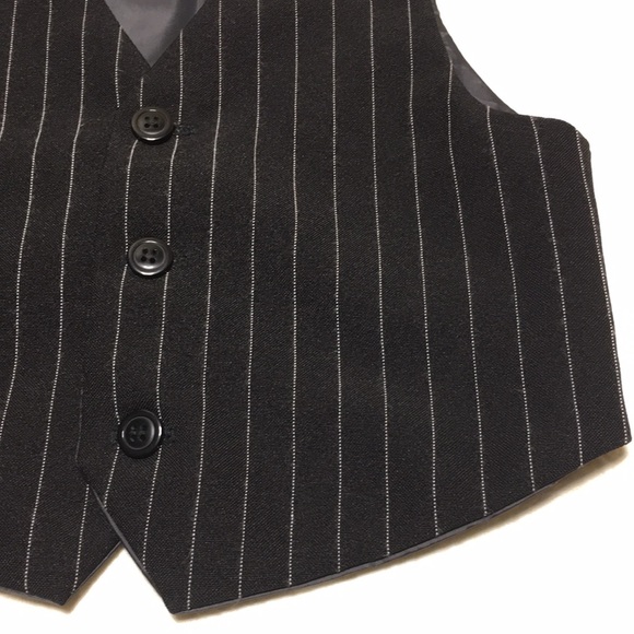 3T (6/$20) Black Pinstripe Vest/Waistcoat - Picture 2 of 8